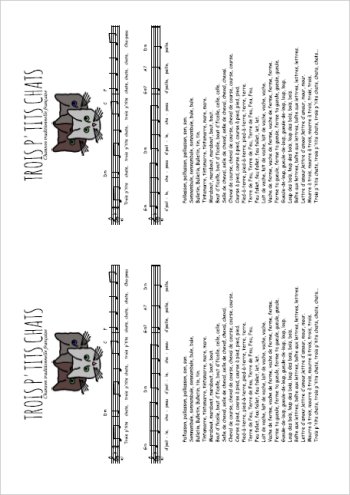 Trois p'tits chats Partition gratuite